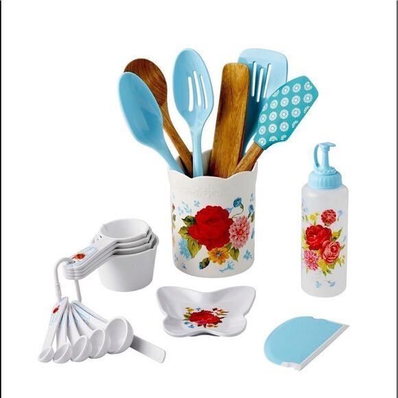Pioneer Woman Kitchen Gadget Set Sweet Rose 20 Piece Set NWT - Picture 3 of 11